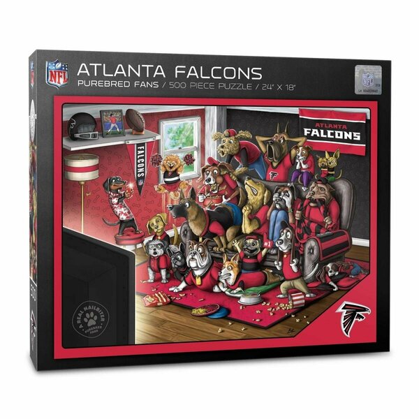 Youthefan 18 x 24 in. NFL Atlanta Falcons Purebred Fans Puzzle, Multi Color - A Real Nailbiter - 500 Piece 2501925